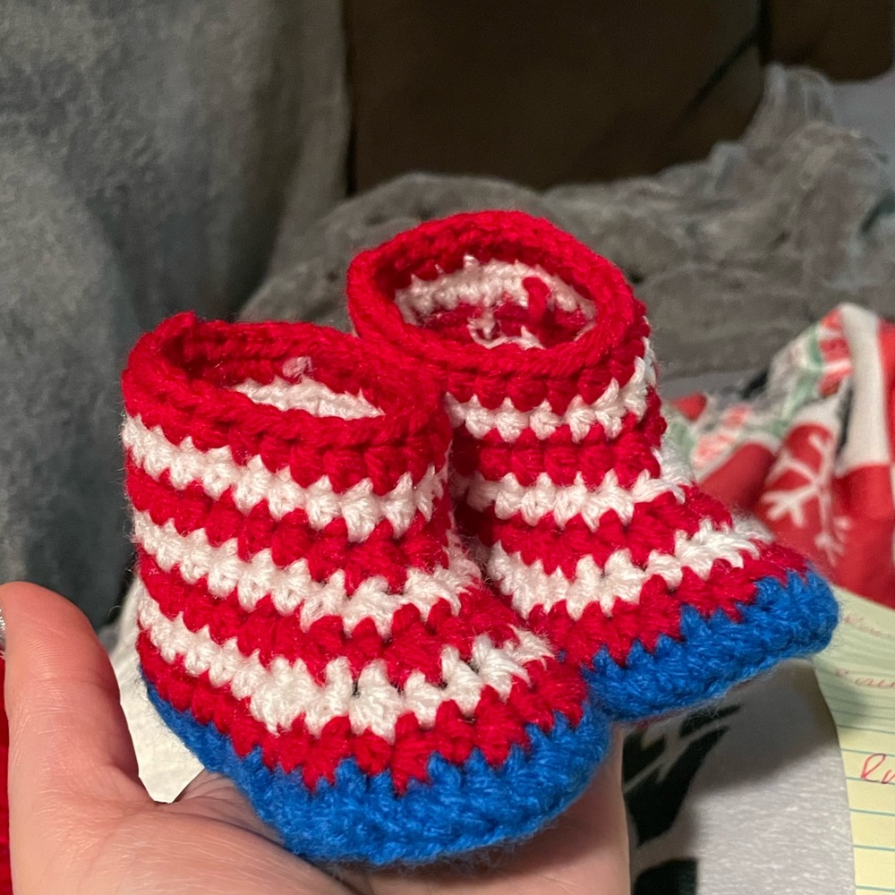 Hand made baby booties
